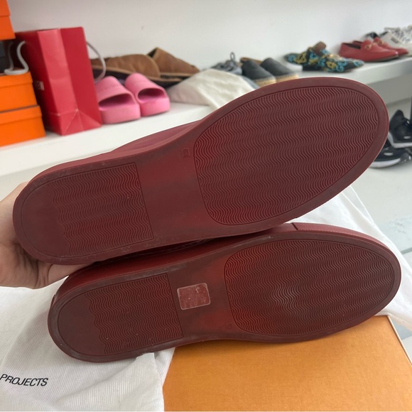Red high top common projects leather sneakers - Picture 7 of 7